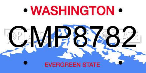 CMP8782 Washington License Plate