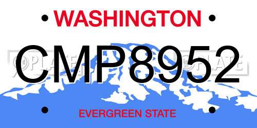 CMP8952 Washington License Plate