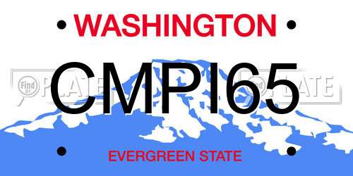 CMPI65 Washington License Plate