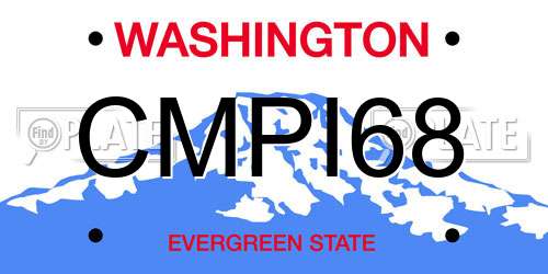 CMPI68 Washington License Plate