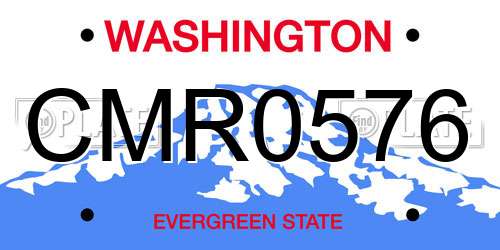 CMR0576 Washington License Plate