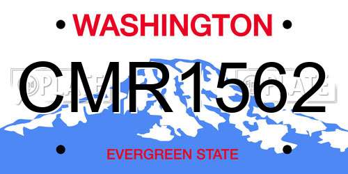CMR1562 Washington License Plate