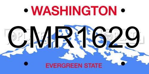 CMR1629 Washington License Plate