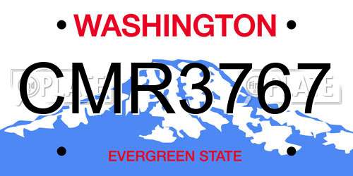 CMR3767 Washington License Plate