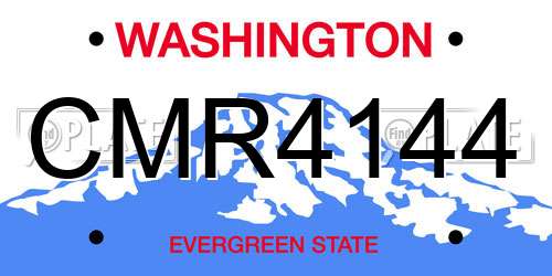 CMR4144 Washington License Plate