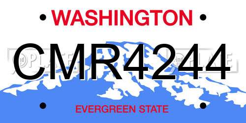 CMR4244 Washington License Plate