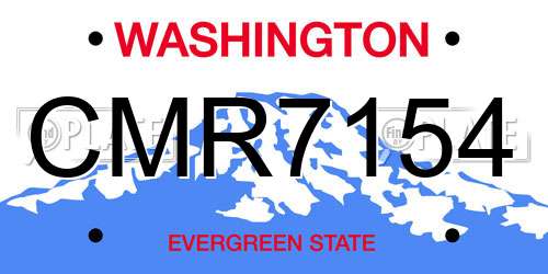CMR7154 Washington License Plate