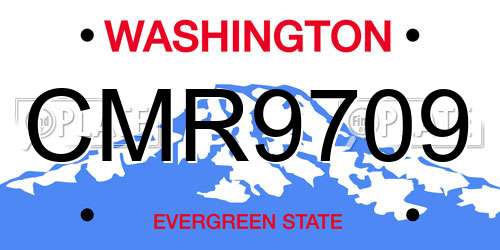 CMR9709 Washington License Plate