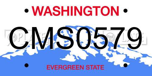 CMS0579 Washington License Plate