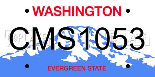 CMS1053 Washington License Plate