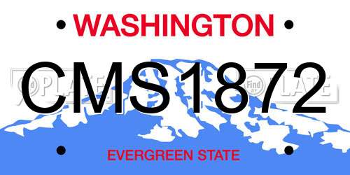 CMS1872 Washington License Plate