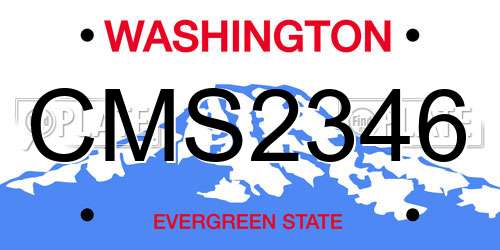 CMS2346 Washington License Plate
