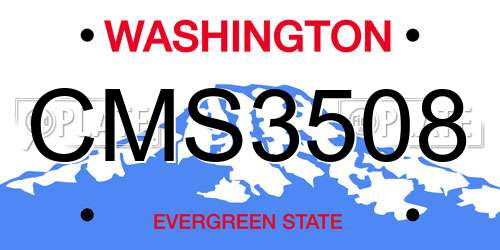 CMS3508 Washington License Plate
