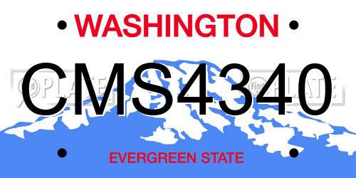 CMS4340 Washington License Plate