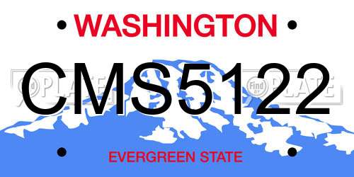 CMS5122 Washington License Plate