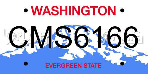 CMS6166 Washington License Plate