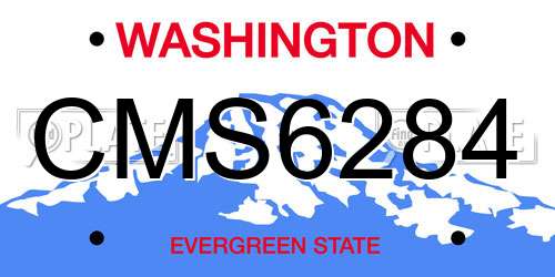 CMS6284 Washington License Plate