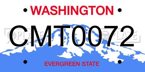 CMT0072 Washington License Plate