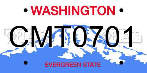 CMT0701 Washington License Plate