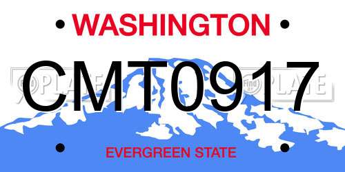 CMT0917 Washington License Plate