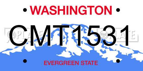 CMT1531 Washington License Plate