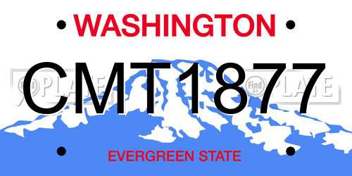 CMT1877 Washington License Plate