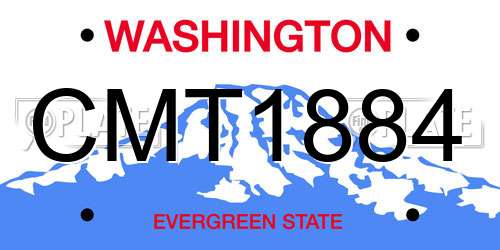 CMT1884 Washington License Plate