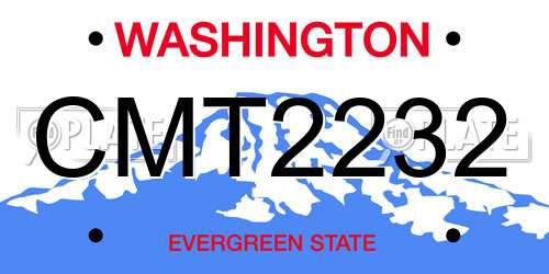 CMT2232 Washington License Plate