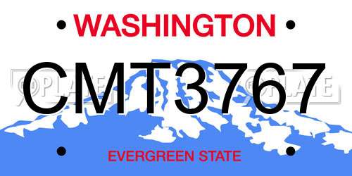 CMT3767 Washington License Plate