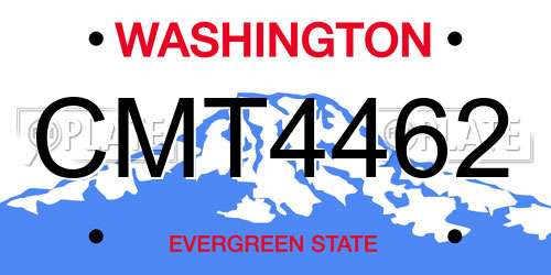 CMT4462 Washington License Plate