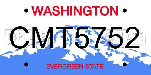CMT5752 Washington License Plate