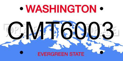 CMT6003 Washington License Plate