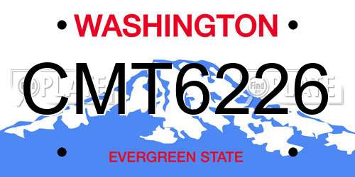 CMT6226 Washington License Plate