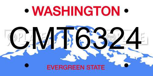 CMT6324 Washington License Plate