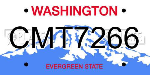 CMT7266 Washington License Plate