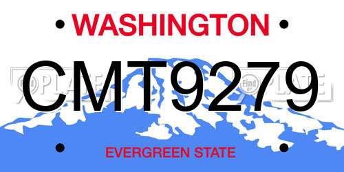 CMT9279 Washington License Plate