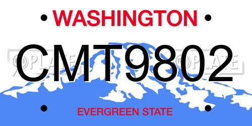 CMT9802 Washington License Plate