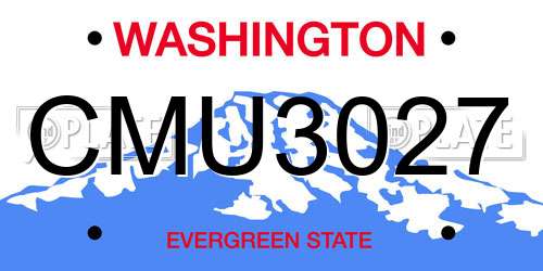 CMU3027 Washington License Plate
