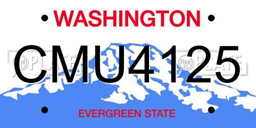 CMU4125 Washington License Plate