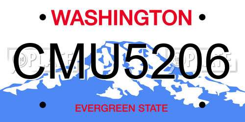 CMU5206 Washington License Plate