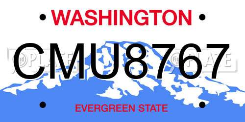 CMU8767 Washington License Plate