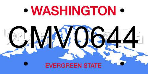 CMV0644 Washington License Plate
