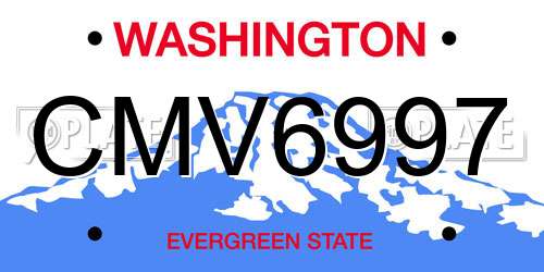CMV6997 Washington License Plate