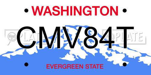 CMV84T Washington License Plate
