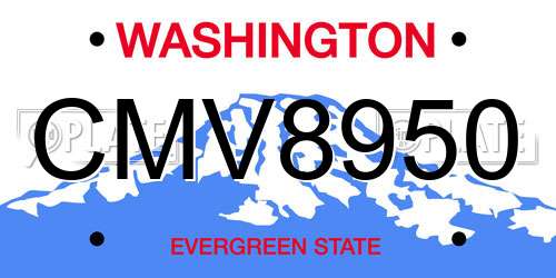 CMV8950 Washington License Plate