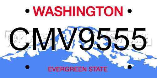 CMV9555 Washington License Plate