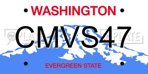 CMVS47 Washington License Plate