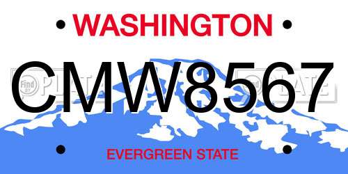CMW8567 Washington License Plate