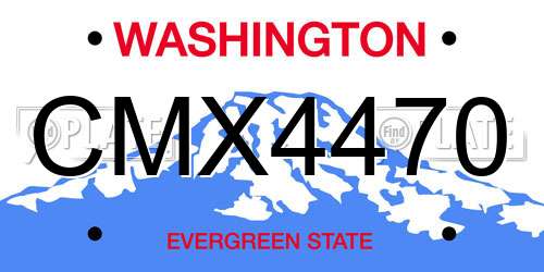 CMX4470 Washington License Plate
