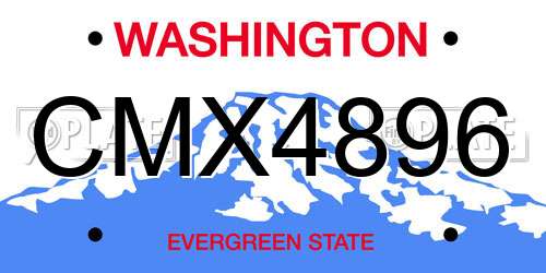 CMX4896 Washington License Plate